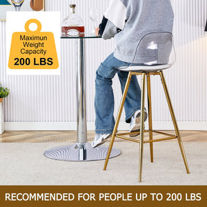 English Elm Modern White+Gold Upholstered Bar Chair with Metal Legs — Compact Water-Resistant PU Seating for Kitchen, Dining, Terrace (Easy Assembly) W1151P154368