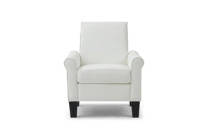 English Elm Vineland High Back Faux Leather Accent Chair with Tailored Piping for Modern Living White B078P497923