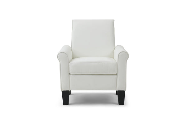 English Elm Vineland High Back Faux Leather Accent Chair with Tailored Piping for Modern Living White B078P497923