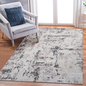 English Elm Payas Collection Elegant 5X7 Cream & Brown Abstract Area Rug – Soft, Durable, Pet-Friendly Design B189P183547-GIGA
