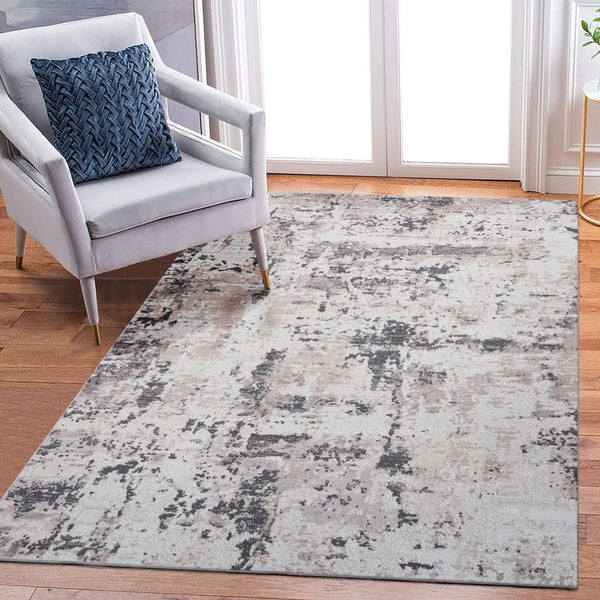 English Elm Payas Collection 6X9 Abstract Area Rug In Cream & Brown – Durable, Stain-Resistant, Pet-Friendly Design B189P183548-GIGA