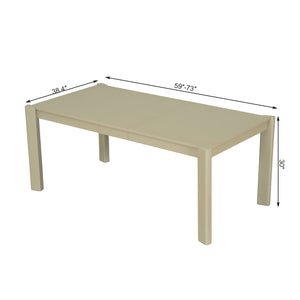 English Elm Modern Farmhouse Extendable Dining Table Set with Handwoven Rattan Chairs, Child‑Safe Rounded Edges, Expandable for 4‑8 Guests Gold TWSET2025-1E