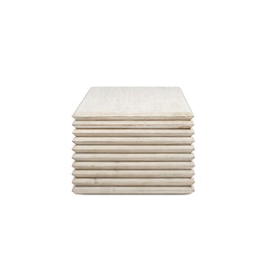 English Elm Veda Reclaimed Pine Geometric Waterfall Coffee Table Whitewashed Sculptural Living Room B2719P485503