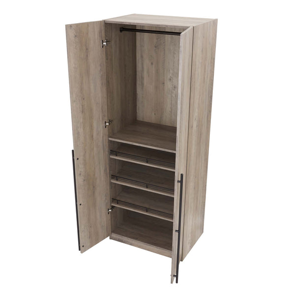 English Elm Lee 32" Rustic Gray Wardrobe Closet – Stylish, Space-Saving Storage With Soft-Close Hinges & Easy Assembly B365S00134