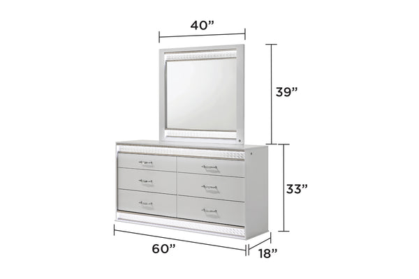 English Elm Glam Modern 5-Piece King Bedroom Set With Led Headboard, Velvet Upholstery & Crystal Accents B009S01386