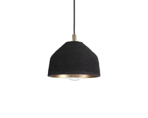 Sunpan LUCIAN Pendant Light - Handcrafted Black Woven Shade with Gold Interior for Rustic Ambiance 105807