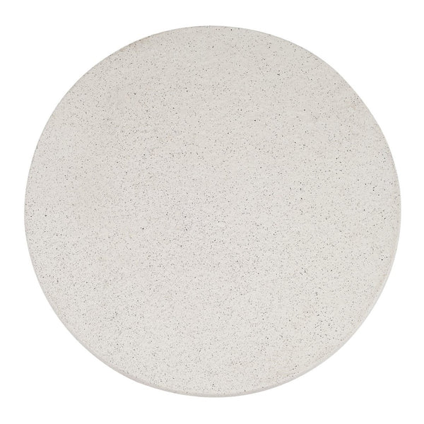 English Elm Mgo Compact Side Table Weatherproof Magnesium Oxide Build for Patio or Living Room White N776P372343W