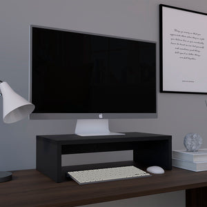 English Elm Atacama Monitor Stand Riser 19" – Ergonomic 5.4" Height, Sturdy 50 lb Capacity, Desktop Organizer Black 24.5 L x 15.4 W x 3.2 H B200P240266