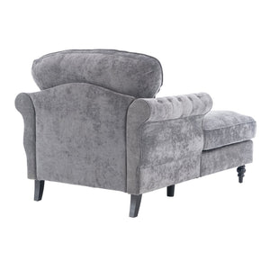 English Elm [new] Chenille Upholstered Chaise Lounge Sleeper Chair with Pocketed Spring Cushions W2363S00086