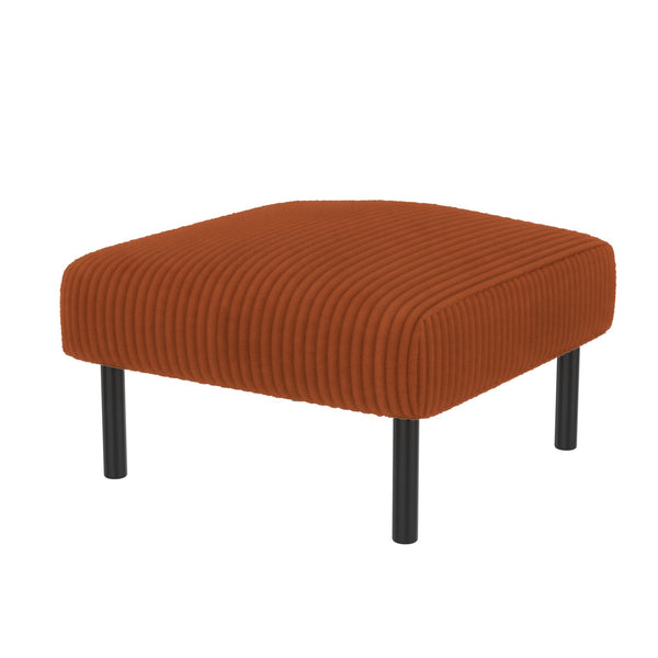 English Elm UNITED Corduroy Ottoman Footstool with Sturdy Frame, Soft Padded Seat, Versatile Living Room Stool Orange W1568P307254