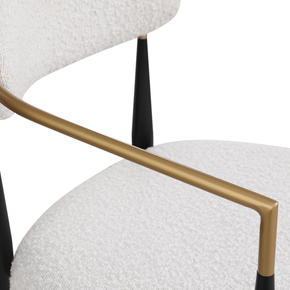 English Elm Christopher Knight Home® - Counter Stool Set Of 2 - Modern Minimalist Boucle Upholstered Stools With Elegant Iron Frame N771P249370B