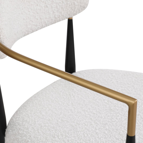 English Elm Christopher Knight Home® - Counter Stool Set Of 2 - Modern Minimalist Boucle Upholstered Stools With Elegant Iron Frame N771P249370B