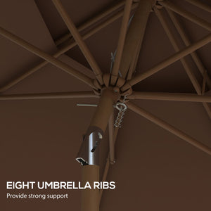 English Elm Outsunny 9' Ruffled Patio Umbrella With Crank & Tilt, Double-Top Vent Design For Garden & Pool Use W2225P217595-GIGA