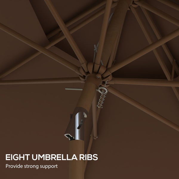 English Elm Outsunny 9' Ruffled Patio Umbrella With Crank & Tilt, Double-Top Vent Design For Garden & Pool Use W2225P217595-GIGA