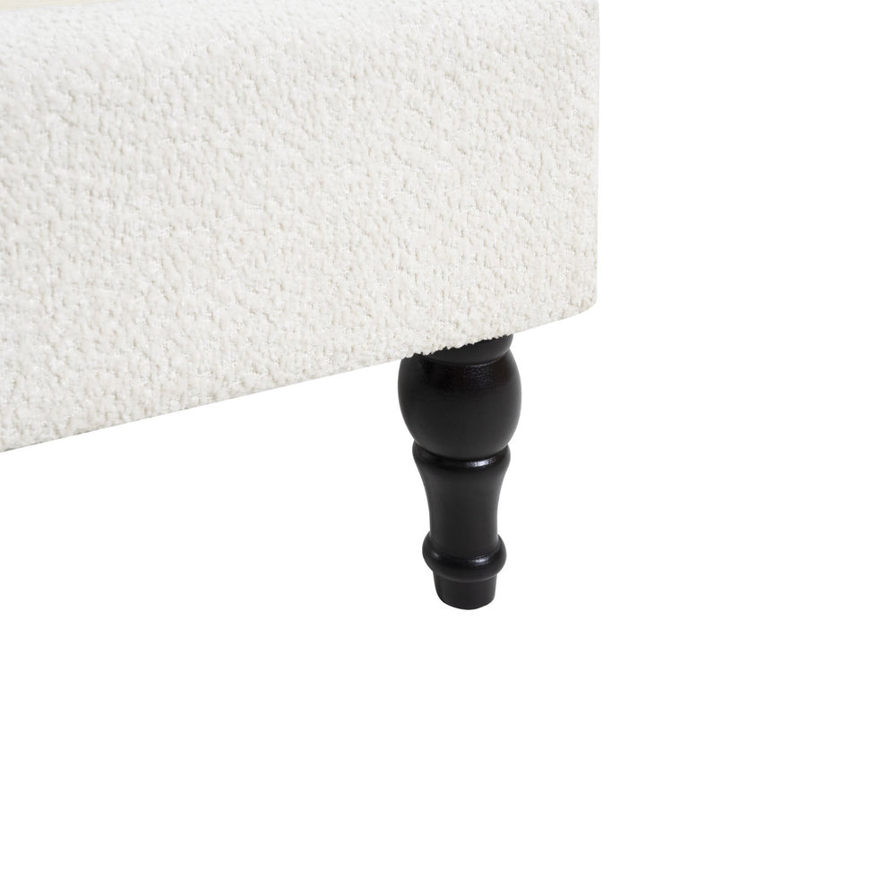 English Elm Queen Plush Upholstered Bed Frame with 55.5" High Headboard, Bouclé Style, 12-Slat Support, 1000lb Capacity White 64.96 L x 31.5 W x 8.07 H W1716P335676