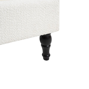 English Elm Queen Plush Upholstered Bed Frame with 55.5" High Headboard, Bouclé Style, 12-Slat Support, 1000lb Capacity White 64.96 L x 31.5 W x 8.07 H W1716P335676
