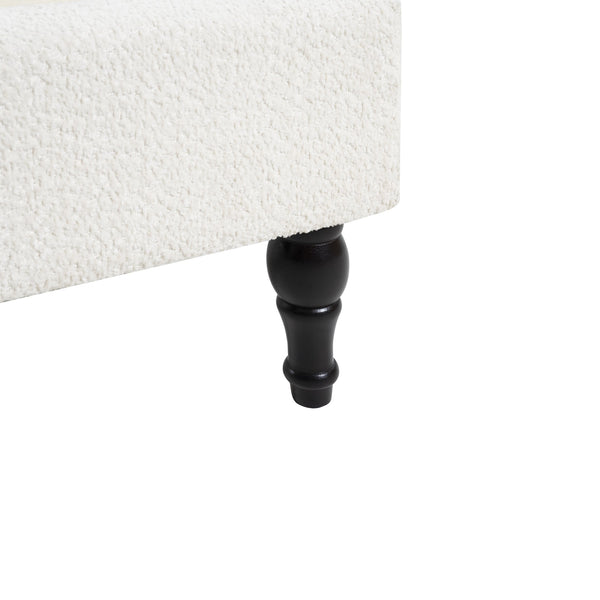 English Elm Queen Plush Upholstered Bed Frame with 55.5" High Headboard, Bouclé Style, 12-Slat Support, 1000lb Capacity White 64.96 L x 31.5 W x 8.07 H W1716P335676