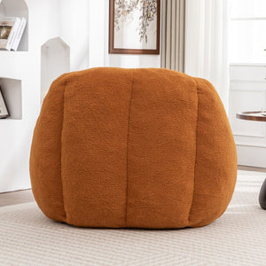 English Elm Bean Bag Chair Oversized Faux Fur Memory Foam Lounge Seat for Dorm or Living Room Yellow W2200P302136