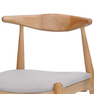 English Elm 5-piece Mid-century Modern Dining Set Rubberwood Table Splayed Legs Cushioned Chairs Beige,White+Oak N759S002002B