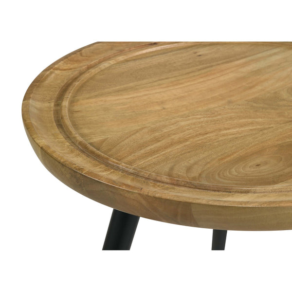English Elm Zoe Natural Mango Wood Round End Table with Black Tripod Iron Base, 22" Stylish Accent Piece B062P344932