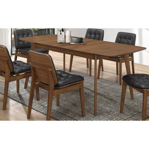 English Elm Carson Mid-Century Natural Walnut Extension Dining Table with Warm Grain, Sleek Lines & Expandable Surface B062P328696