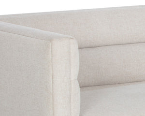 Sunpan Talbot Sofa - Contemporary Elegance in Belfast Oatmeal with Antique Brass Base for Modern Living Spaces