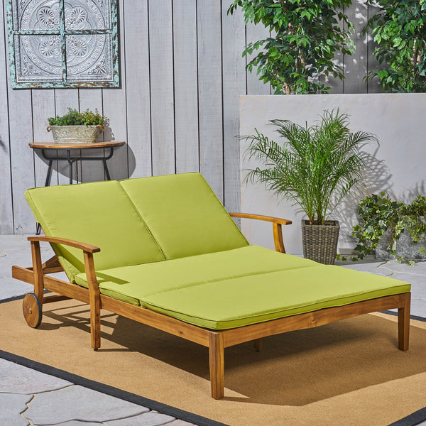 English Elm Christopher Knight Home® - Perla Double Chaise Lounge - Elegant Outdoor Seating With Water-Resistant Cushions For Two 63357.00GRN