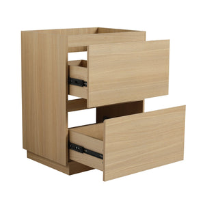 English Elm 24" Engineered Wood Bathroom Vanity with Dual Drawers, Freestanding Storage Cabinet, 24" x 18" x 35" Oak W1972P188241