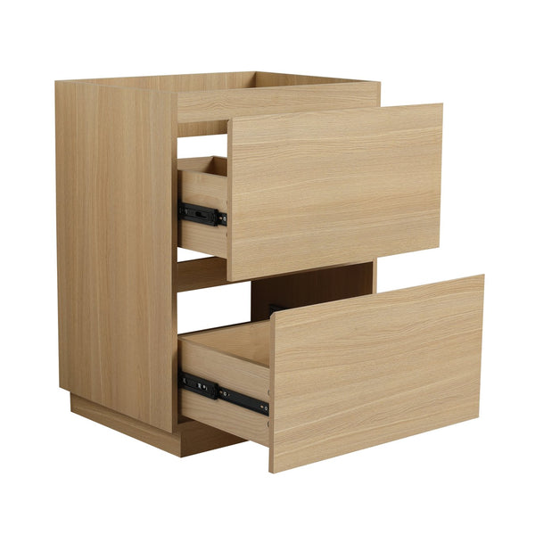 English Elm 24" Engineered Wood Bathroom Vanity with Dual Drawers, Freestanding Storage Cabinet, 24" x 18" x 35" Oak W1972P188241