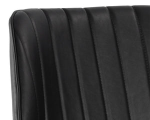 Sunpan Clinton Dining Chair Set of 2 - Stylish Industrial Design with Channel Tufting and Sturdy Iron Legs Bronze / Bravo Black