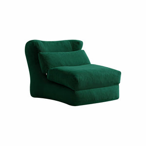 English Elm Cloud Corduroy Sleeper Chair Foldable High Density Foam Seat for Small Space Living Green W1765P448642