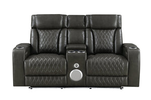 English Elm Taddeo Power Reclining Loveseat with Massage Led Console and Wireless Charging Hub B2726P435906