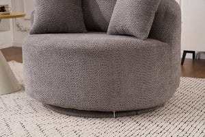 English Elm 360° Swivel Chair upholstered barrel accent chair with plush high-resilience foam and pillows for comfort Gray W2231P261425