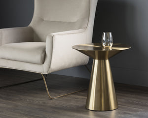 Sunpan Carmel End Table - Stunning Tapered Design for Contemporary Living Spaces, Perfect for Home or Office Yellow Gold