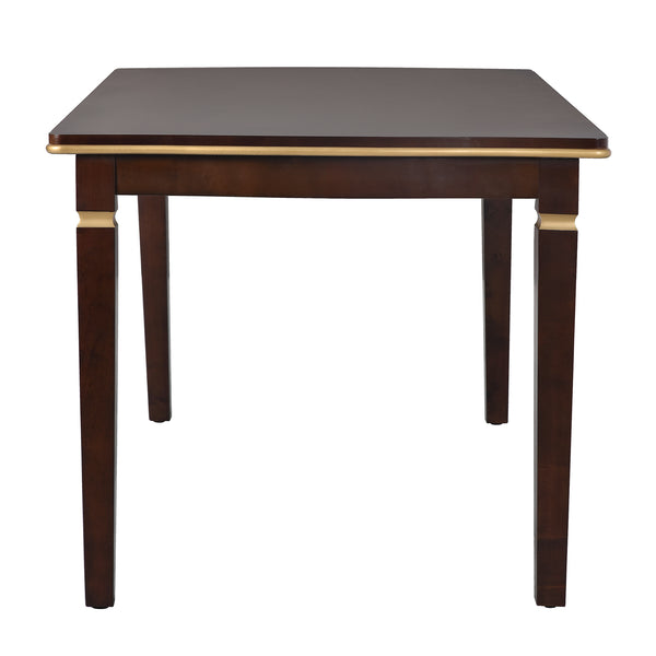 English Elm 6-Piece Kitchen Dining Set with 60" Rectangular Table, Tufted High-Back Chairs & Bench, Durable Wood Espresso N752S001080P