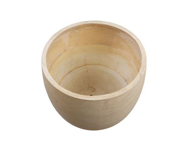 Sunpan ASTER PLANTER - LARGE ROUND - Elegant Travertine Look, Durable GFRC for Indoors & Outdoors, Low Maintenance 111374