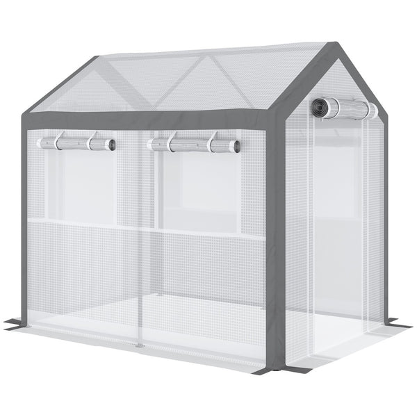 English Elm Outsunny Walk-in Garden Greenhouse Steel Frame Uv Cover 18 Shelf Ventilated Growing Space W2225P229112