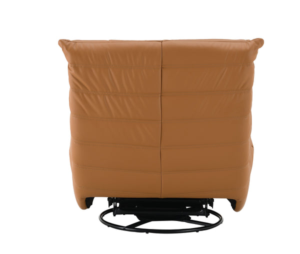 English Elm Talmon Plush Chenille Glider Recliner with 360° Swivel, Manual Recline, Foam Comfort, Low Clearance Orange 37.5 L x 32.7 W x 37 H B2726P245872