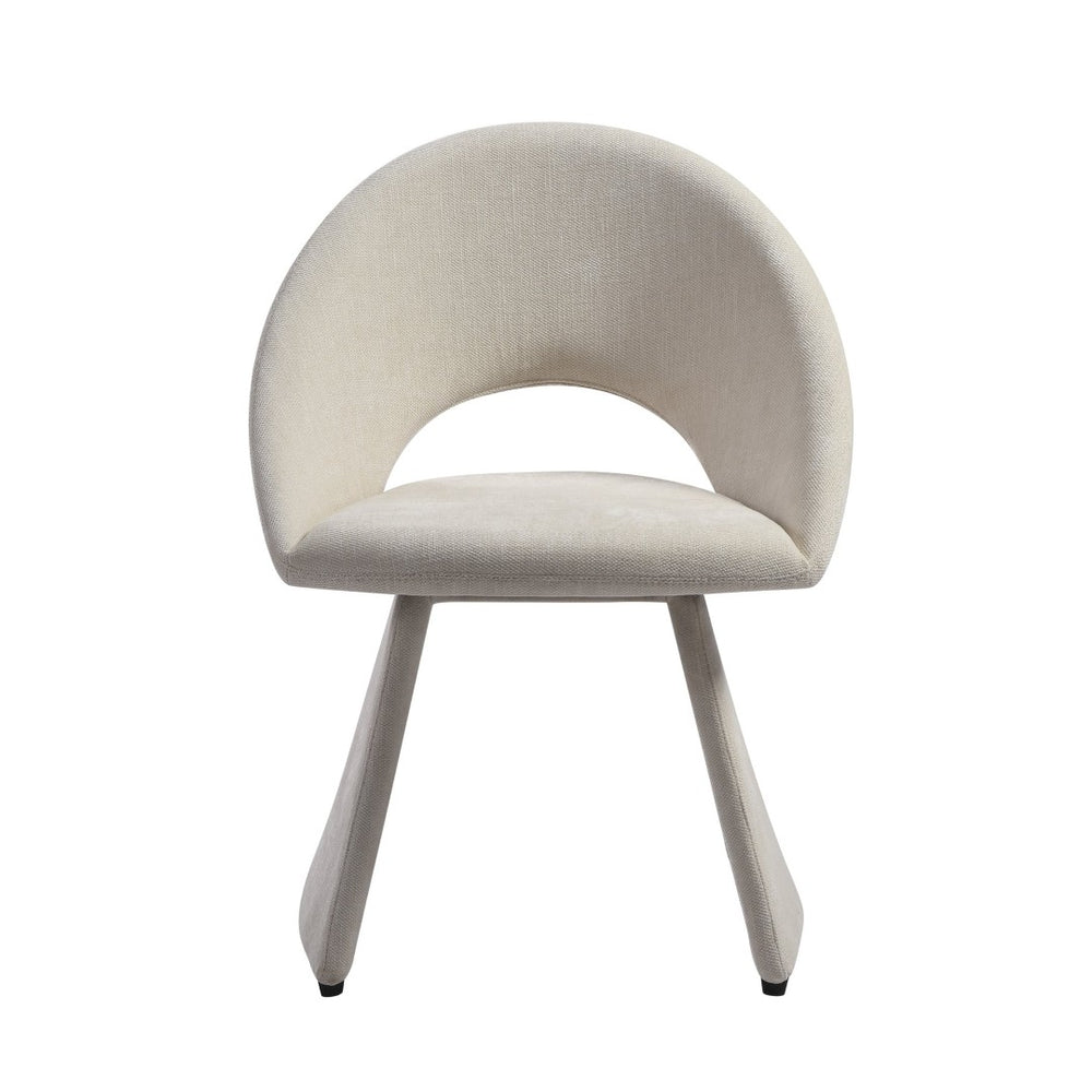 English Elm Angelina Curved Back Upholstered Dining Chairs Set of 2 Cream Modern Armless B2736P464808