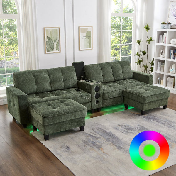 English Elm Swivel Barrel Accent Chair Chenille Tufted Round Club Seat for Living Room Lounge Green N719S002290F
