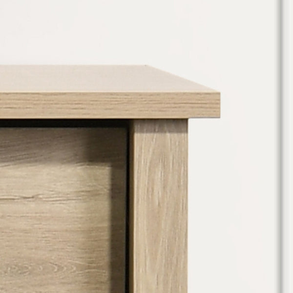 English Elm Seraphiel Four Drawer Storage Chest Oak Finish Matte Black Hardware Bedroom Organizer Light Oak B2749P413334