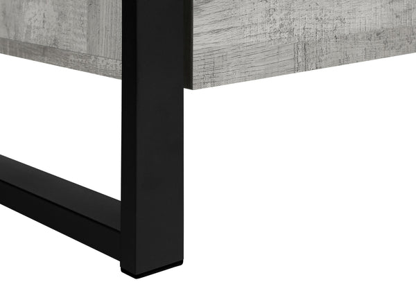 English Elm Tv Stand Rustic Reclaimed-Look 60 Inch Media Console with Open Shelf, 3 Metal Glide Drawers, Sturdy Frame Grey 61 L x 19 W x 8 H B2710P219135