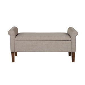 English Elm Upholstered Storage Bench with 400lb Capacity, Medium Walnut Legs, Hidden 36" Storage, Foam Seat B035P265917