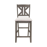 English Elm Set Of 2 Counter Height Chairs With Cushion, Barn Grey