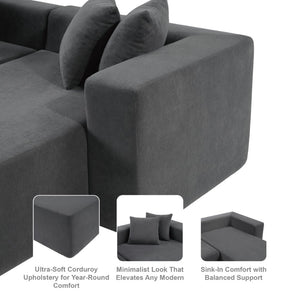 English Elm 101-inch Corduroy L-shaped Sectional Sofa Deep Seat Modular Lounge for Living Room W3480S00003