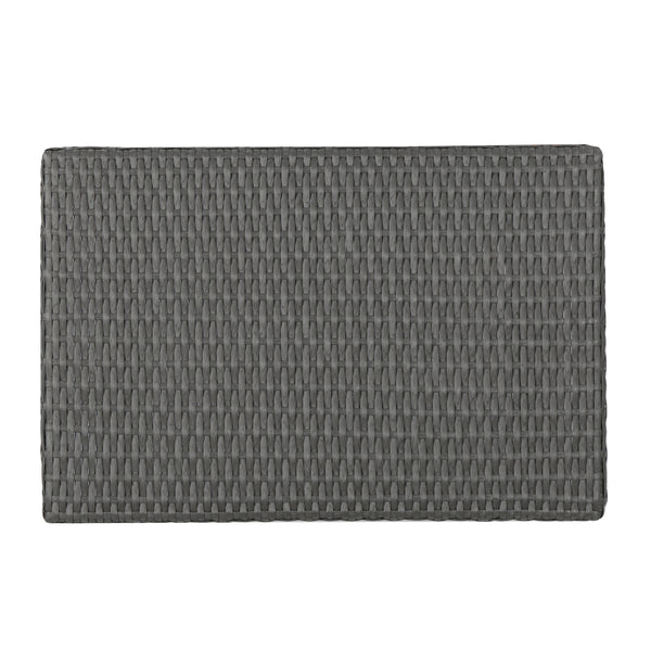 English Elm Christopher Knight Home® - SALEM PE WICKER SNACK TABLE — Handcrafted Polyethylene Rattan Side Table with Iron Frame, No Assembly Required Grey 52006.00GRY