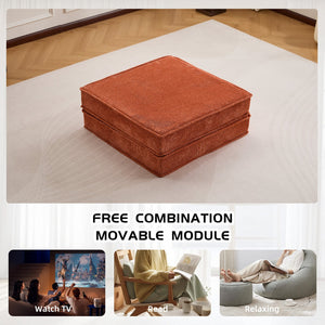 English Elm Compression Modular Sofa Bed - Convertible Mah-Jong Style, Soft Fleece, Memory Foam, No Assembly! W3723P377146