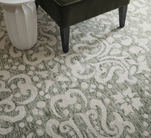 Feizy Rugs Belfort Hand-tufted Wool Rug In Classic Colors - Elegant Floral & Geometric Designs For Timeless Style Ivory,Green Wool 8698a28fgrn000f00