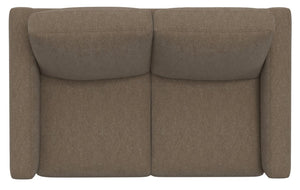 English Elm Truffle Two Seat Loveseat with Taupe Upholstery and Sleek Metal Legs for Modern Spaces B361P482533