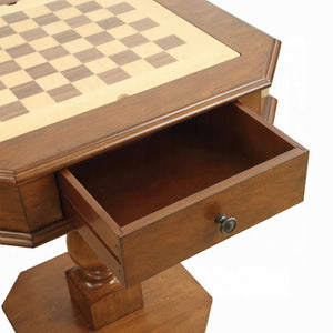 English Elm Square Cherry Finished Game Table with Turned Pedestal Base for Study or Library B016P314075
